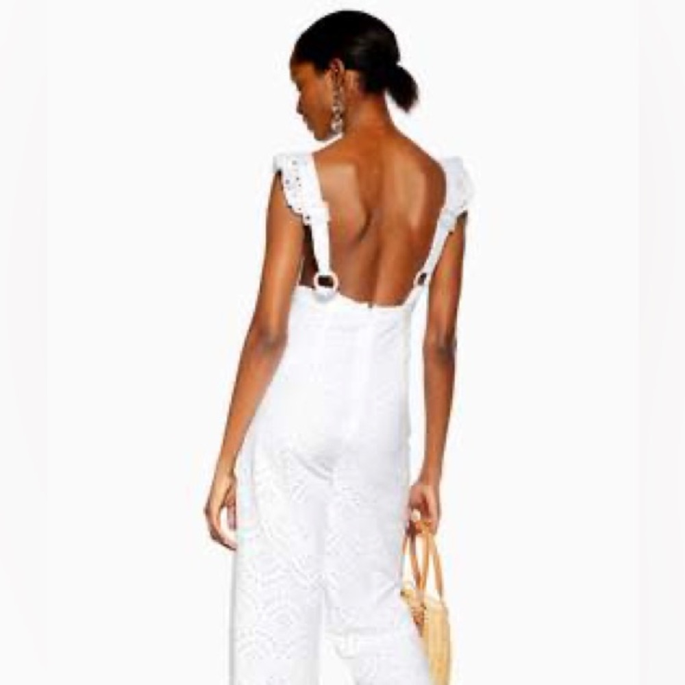 TOPSHOP EYELET RUFFLE JUMPSUIT - Picture 8 of 16